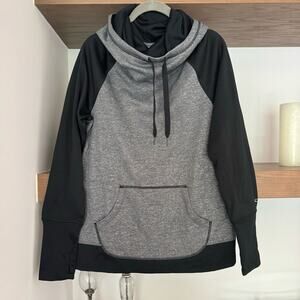 Champion Duo Dry Hooded Sweatshirt in Black/Gray